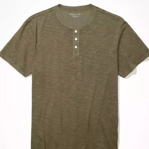AE Super Soft Slub Icon Henley T-Shirt LARGE